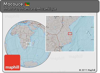 Gray Location Map of Mocouce, hill shading