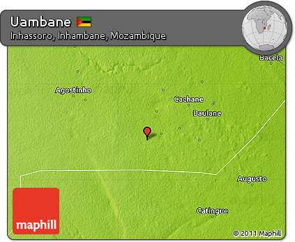 Physical Map of Uambane