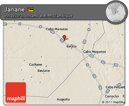 Shaded Relief Map of Janane