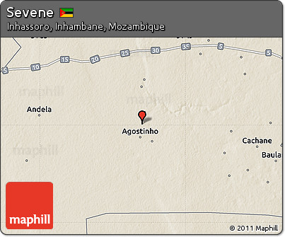 Shaded Relief Map of Sevene