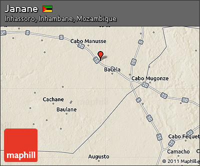 Shaded Relief Map of Janane