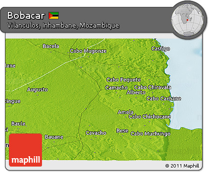 Physical Panoramic Map of Bobacar