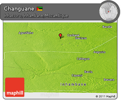 Physical Panoramic Map of Changuane