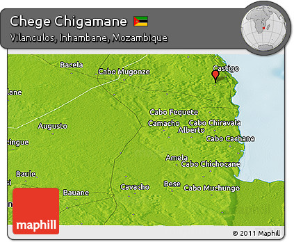 Physical Panoramic Map of Chege Chigamane