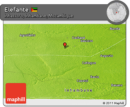 Physical Panoramic Map of Elefante