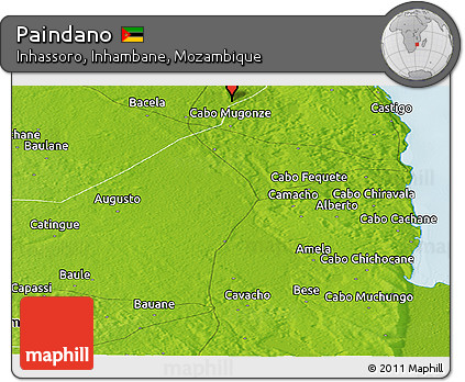 Physical Panoramic Map of Paindano