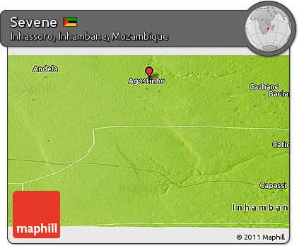 Physical Panoramic Map of Sevene