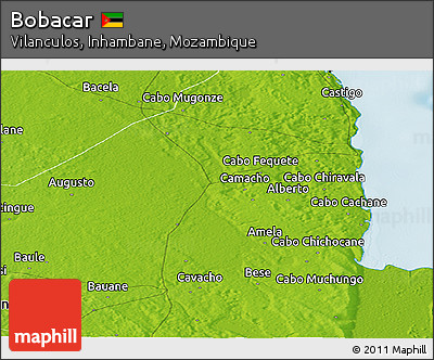Physical Panoramic Map of Bobacar