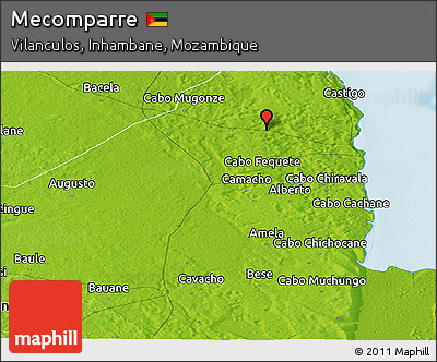 Physical Panoramic Map of Mecomparre