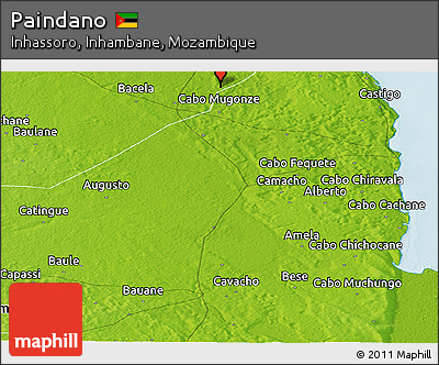 Physical Panoramic Map of Paindano