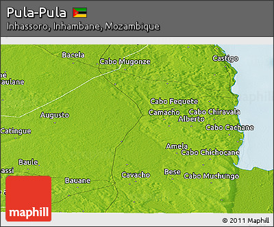 Physical Panoramic Map of Pula-Pula