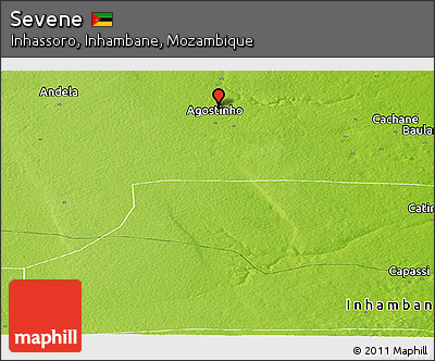 Physical Panoramic Map of Sevene