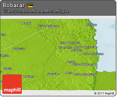 Physical Panoramic Map of Bobacar