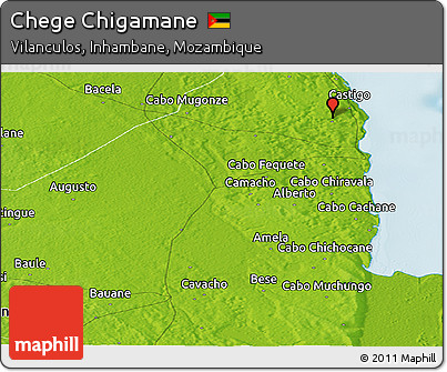 Physical Panoramic Map of Chege Chigamane