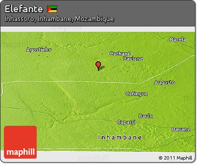 Physical Panoramic Map of Elefante
