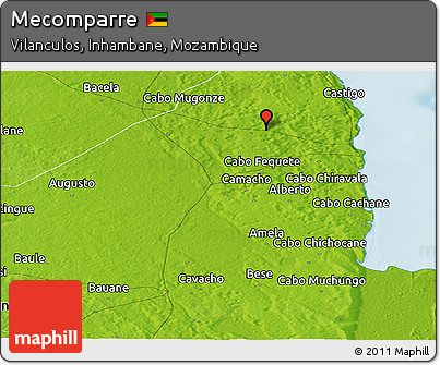 Physical Panoramic Map of Mecomparre