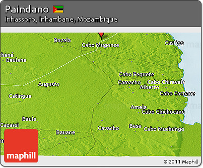 Physical Panoramic Map of Paindano