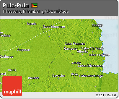 Physical Panoramic Map of Pula-Pula