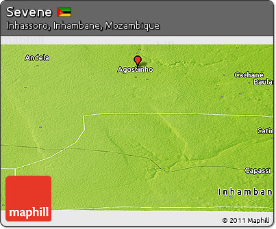 Physical Panoramic Map of Sevene