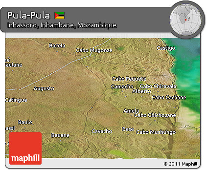 Satellite Panoramic Map of Pula-Pula