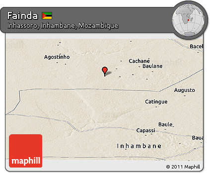 Shaded Relief Panoramic Map of Fainda
