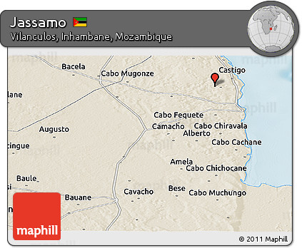 Shaded Relief Panoramic Map of Jassamo