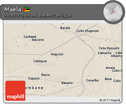 Shaded Relief Panoramic Map of Maela