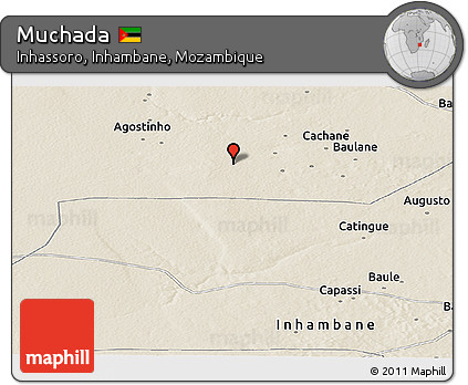 Shaded Relief Panoramic Map of Muchada