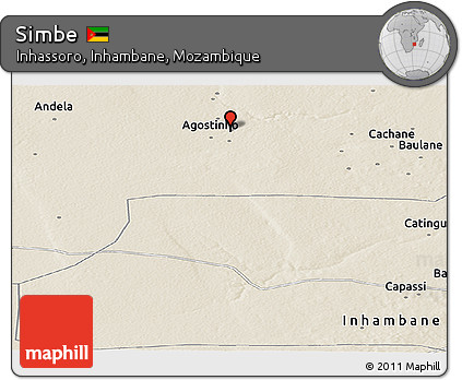 Shaded Relief Panoramic Map of Simbe