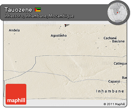 Shaded Relief Panoramic Map of Tauozene