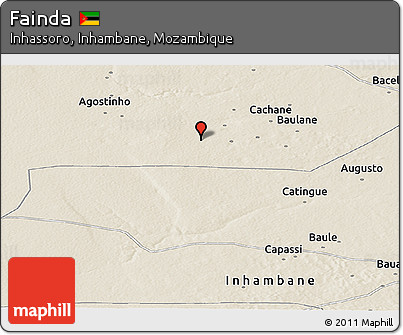 Shaded Relief Panoramic Map of Fainda