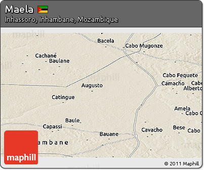 Shaded Relief Panoramic Map of Maela