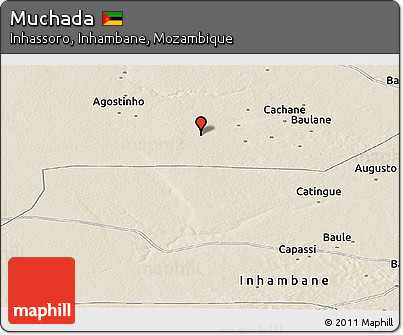 Shaded Relief Panoramic Map of Muchada