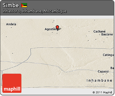 Shaded Relief Panoramic Map of Simbe