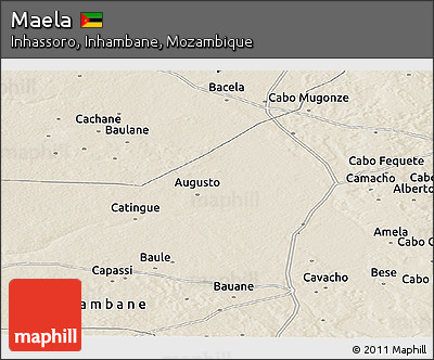 Shaded Relief Panoramic Map of Maela