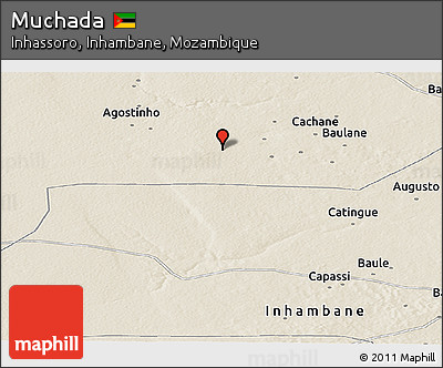 Shaded Relief Panoramic Map of Muchada