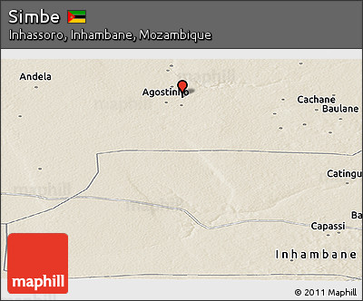 Shaded Relief Panoramic Map of Simbe