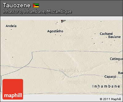 Shaded Relief Panoramic Map of Tauozene