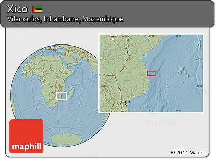 Savanna Style Location Map of Xico, hill shading