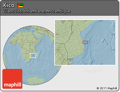 Savanna Style Location Map of Xico, hill shading