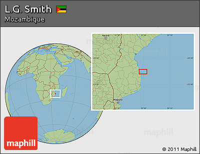 Savanna Style Location Map of L.G. Smith