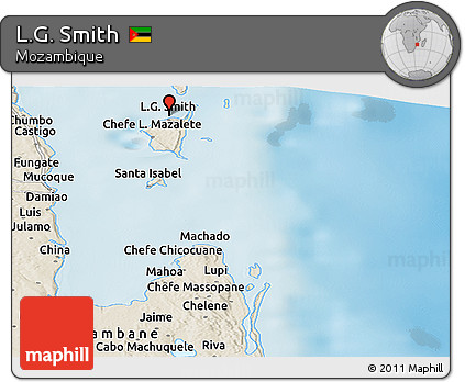 Shaded Relief Panoramic Map of L.G. Smith