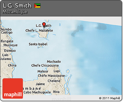 Shaded Relief Panoramic Map of L.G. Smith