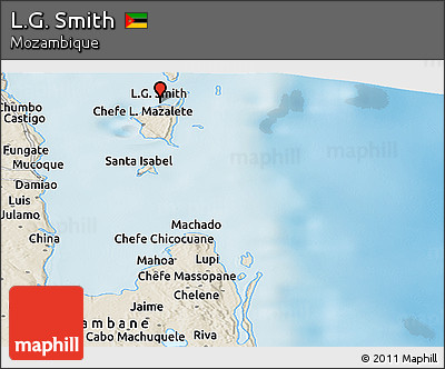 Shaded Relief Panoramic Map of L.G. Smith