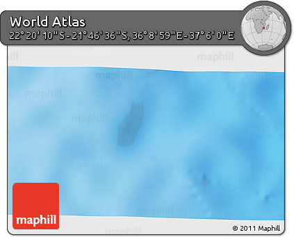Physical 3D Map of the Area around 22° 3' 23" S, 36° 37' 30" E