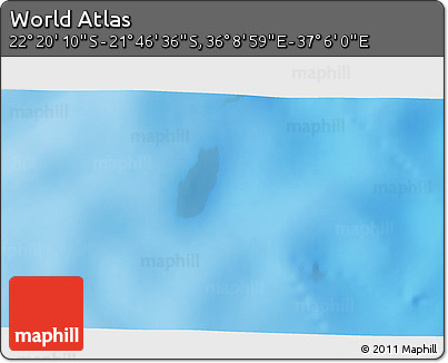 Physical 3D Map of the Area around 22° 3' 23" S, 36° 37' 30" E
