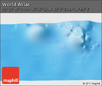 Physical 3D Map of the Area around 22° 3' 23" S, 39° 10' 29" E