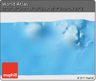 Physical 3D Map of the Area around 22° 3' 23" S, 39° 10' 29" E