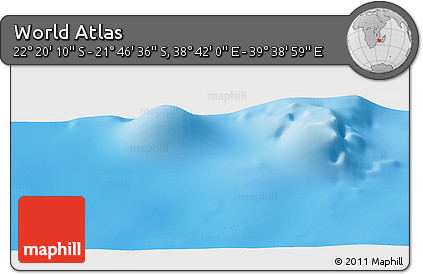 Physical Panoramic Map of the Area around 22° 3' 23" S, 39° 10' 29" E