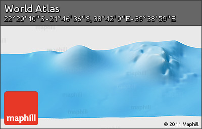 Physical Panoramic Map of the Area around 22° 3' 23" S, 39° 10' 29" E
